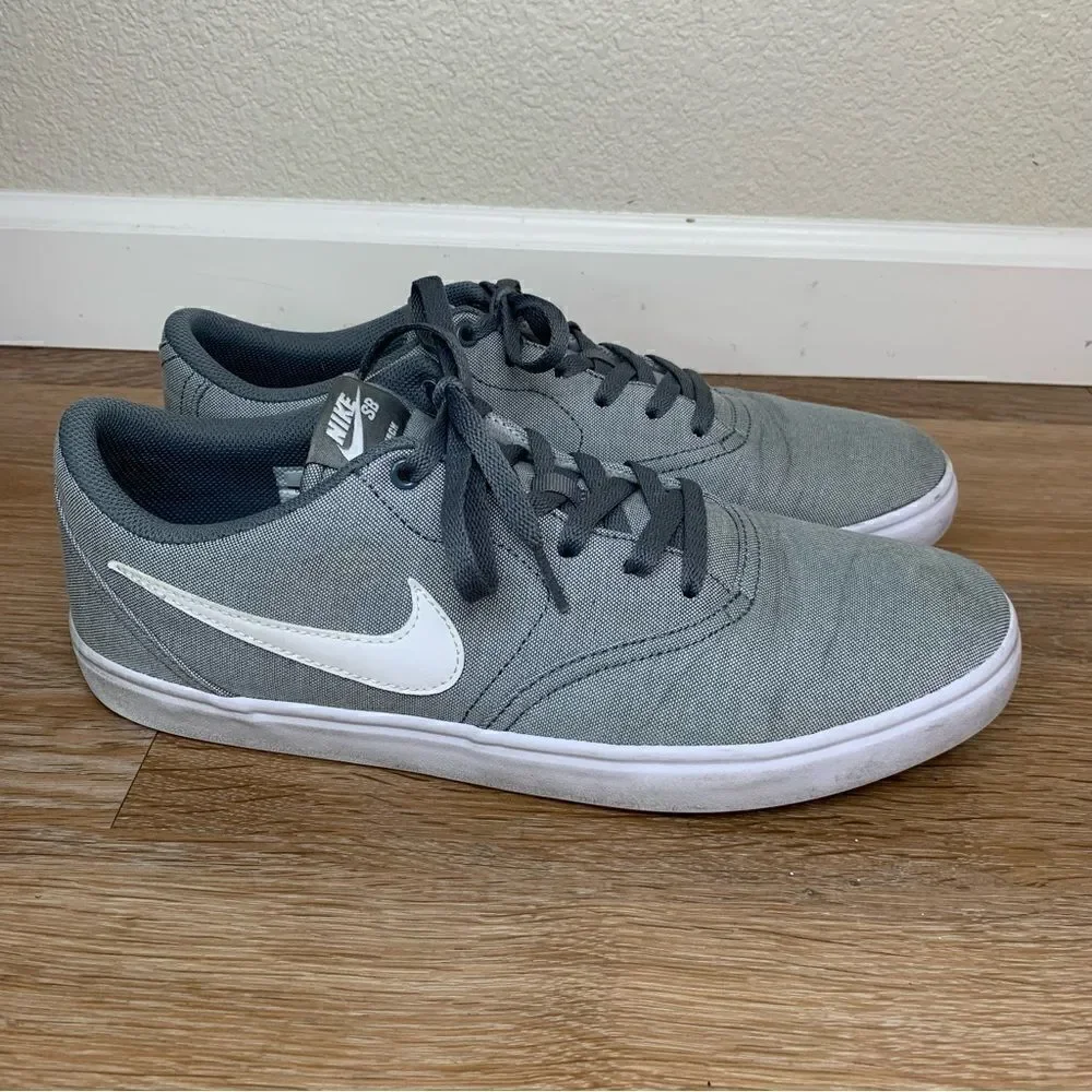 Nike SB Solar Fit Men’s Gray Canvas Lace Up Sneakers